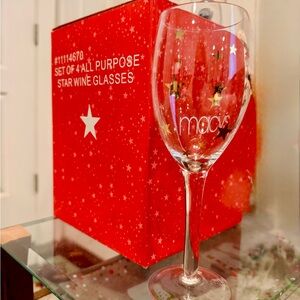 Macy's Red Star Wine Glass Set